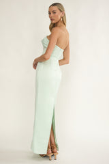 Fleur Sky Strapless Pleat Bust Maxi Dress Mint