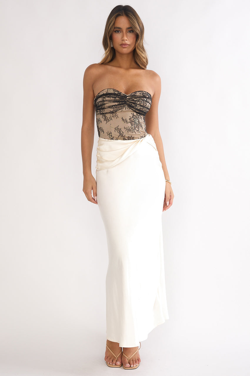 Valoria Lace Bodice Maxi Dress Oyster – Sassysky