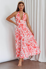 Bondi Keyhole Bust Maxi Dress Floral Pink