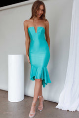 Ricci Flounce Hem Midi Dress Melon