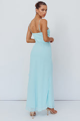 Jayna Ruffle Trim Split Dress Mint