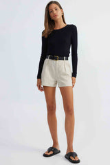 SNDYS Hale Linen Shorts Natural