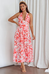 Bondi Keyhole Bust Maxi Dress Floral Pink